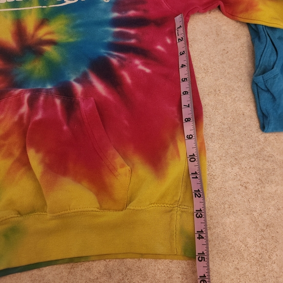 Smile More Tie-Dye Hoodie (Boys 10/12 Med) and Blue Tank Top (Womens xxs) Set - Picture 5 of 8